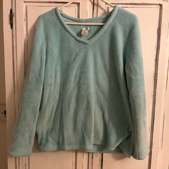 croft & barrow Tops - Croft & Barrow Soft Teal Fleece Top